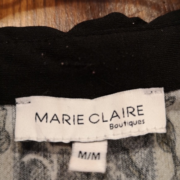 ⭐️5/$20 Tunic length patterned blouse black/salmon long sleeve 90s top layering - Picture 3 of 3